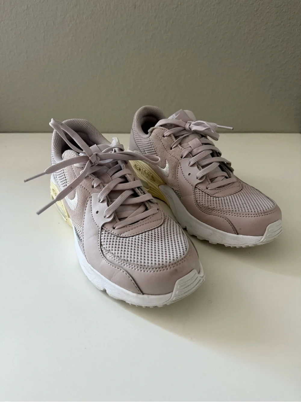 Nike Women's Lace-Up Trainers in Light Taupe with White Soles